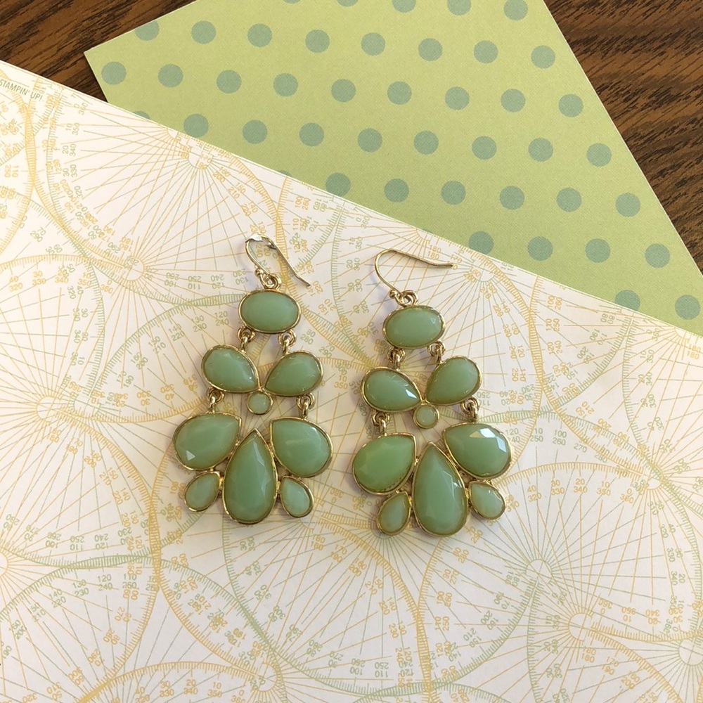 Banana Republic Petal Chandelier Earrings - Mint